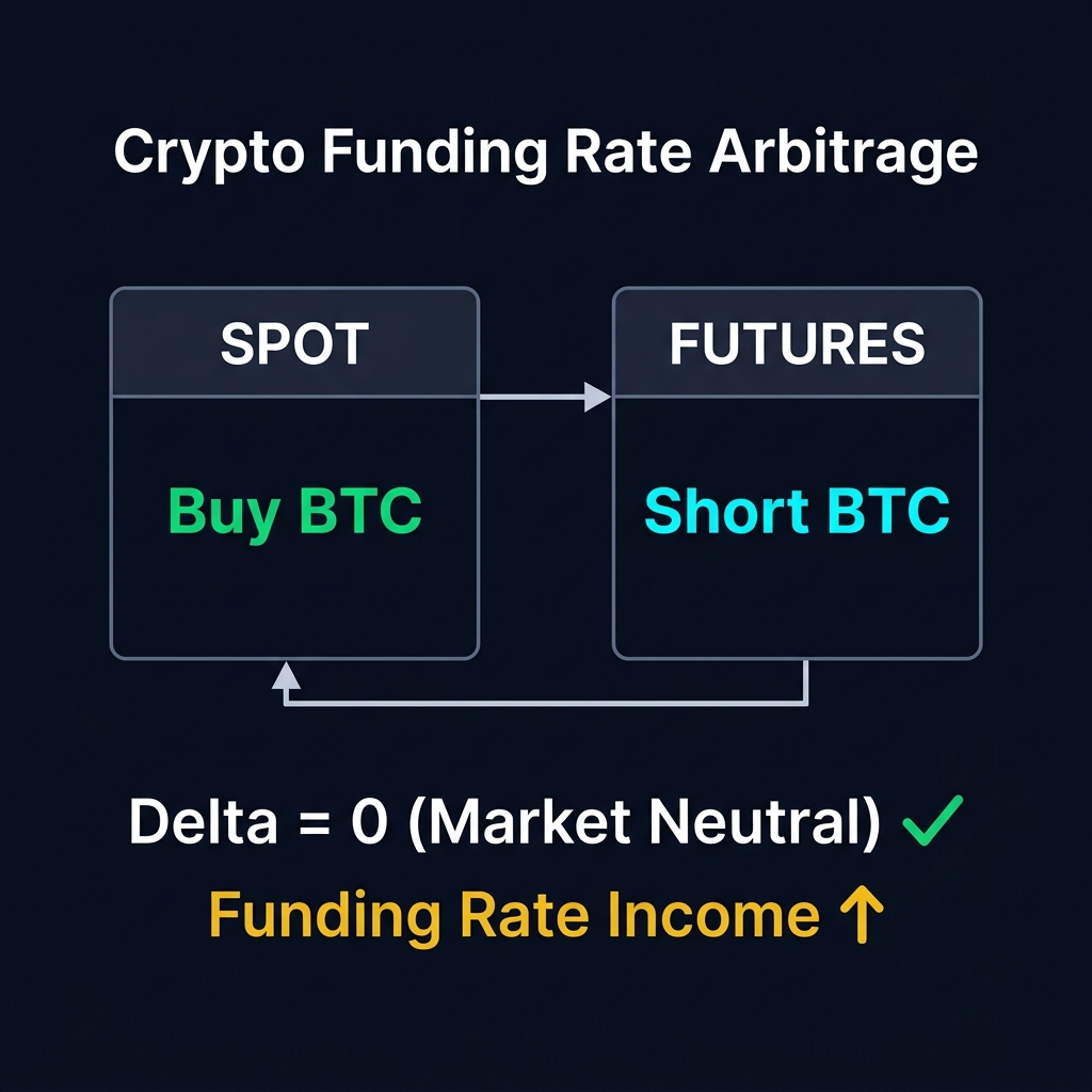 Delta-Neutral Hedging Diagram – Spot Buy + Futures Short = Market Neutral